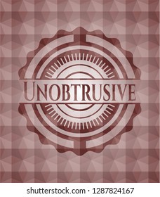Unobtrusive red emblem with geometric pattern. Seamless.