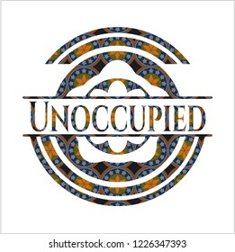 Unoccupied arabic badge. Arabesque decoration.
