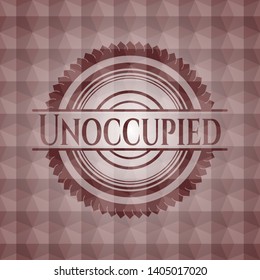 Unoccupied red emblem with geometric background. Seamless.