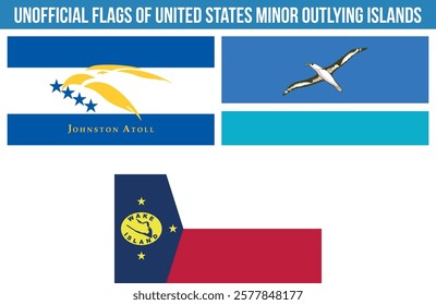 Unofficial Flags Of United States Minor Outlying Islands Bundle Vector Illustration Premium Quality