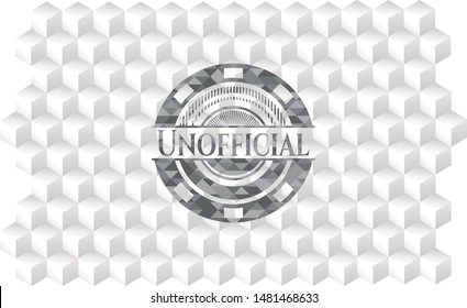Unofficial grey emblem with cube white background