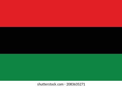 Unofficial pan-African or UNIA flag. EPS10 vector.