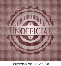 Unofficial red polygonal badge. Seamless.