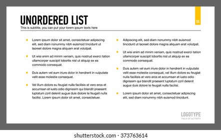 Unordered List Presentation Slide