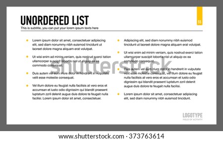 Unordered List Presentation Slide