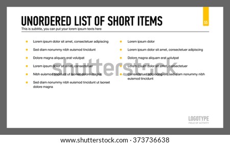 Unordered List of Short Items