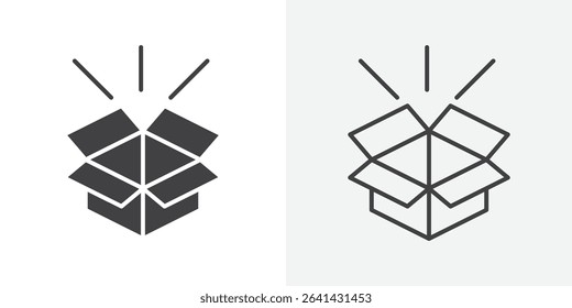 Unpack icon Line graphics illustration