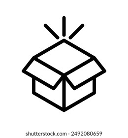 Unpack icon linear logo mark in black and white