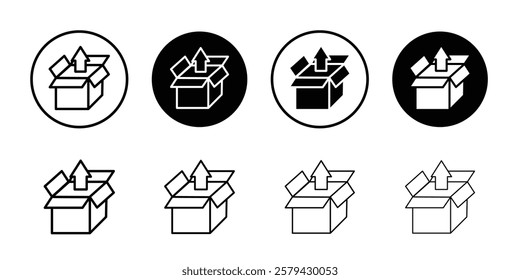 Unpack icon Outline thin set pack series