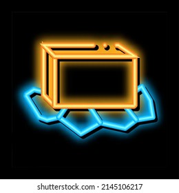 unpacked butter neon light sign vector. Glowing bright icon unpacked butter sign. transparent symbol illustration