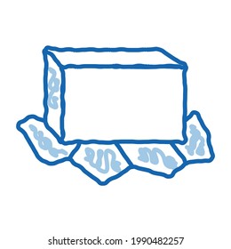 unpacked butter sketch icon vector. Hand drawn blue doodle line art unpacked butter sign. isolated symbol illustration
