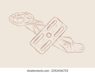 Composición de preservativos sin embalar y de píldoras anticonceptivas a partir de un fondo beige