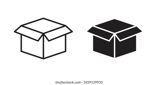 Vector de icono de desembalaje editable. conjunto de Vectores negros