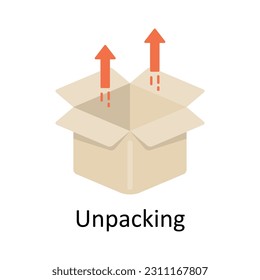 Unpacking Vector  Flat Icon Design illustration. Ecommerce and shopping Symbol on White background EPS 10 File