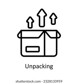 Unpacking Vector    outline Icon Design illustration. Shipping and delivery Symbol on White background EPS 10 File