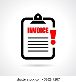 Unpaid Invoice Reminder Icon On White Background