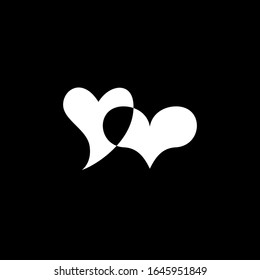 Unpainted romantic heart icon isolated on background. Love symbol. Happy valentines day and wedding design elements. Simple vector element illustration. Black and white version of the design.