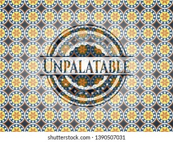 Unpalatable arabesque style emblem. arabic decoration.