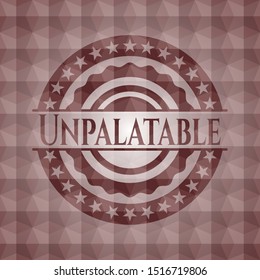 Unpalatable red seamless emblem with geometric pattern.