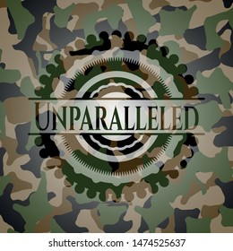 Unparalleled camouflaged emblem. Vector Illustration. Detailed.