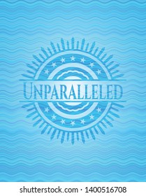 Unparalleled water wave concept style badge. Vector Illustration. Detailed.