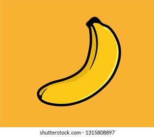 unpeeled banana - vector