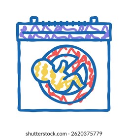 gestação não planejada ícone doodle esboço vetor. sinal de gestação não planejada. ilustração de símbolo isolado