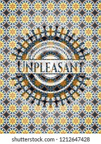 Unpleasant arabic badge background. Arabesque decoration.