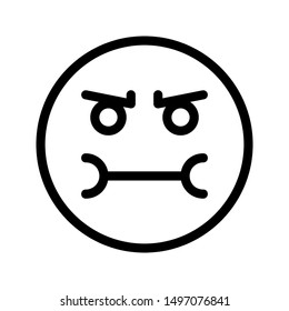 unpleasant expression icon with outline style and 64 px base. Suitable for website design, logo, app and ui.