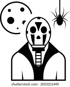 unpleasant Individual with Spider Concept, Creepiness Vector Icon Design, Halloween costume Symbol, Holiday Celebrations Face Mask Sign, Scary Monster characters Stock illustration