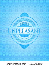 Unpleasant light blue water style badge.