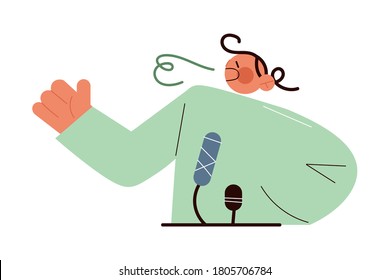 Unpleasant smell going from man speakers mouth vector illustration
