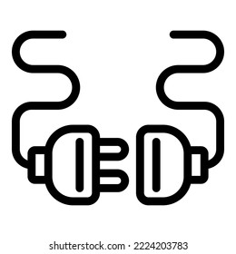 Unplug cable icon outline vector. Digital detox. Social media