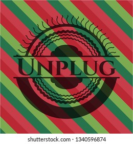 Unplug christmas emblem background.