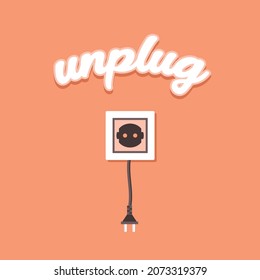 Desconectar el concepto diseño de ilustración vectorial mínima para plantillas de afiches y banners