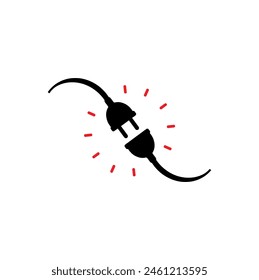 unplug icon on white background