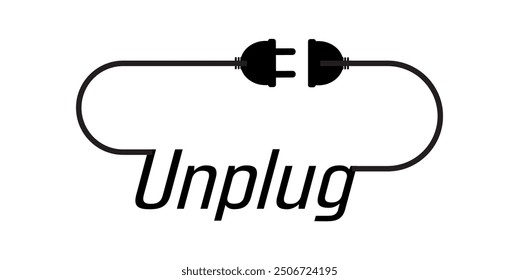unplug icon on white background