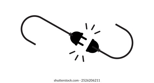 Icono de desenchufe sobre fondo blanco