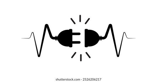unplug icon on white background