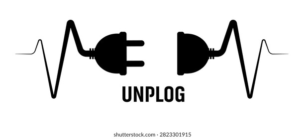 unplug icon on white background