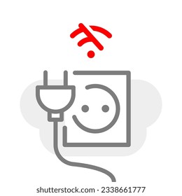 Unplug, No internet connection, offline concept illustration line icon design editable vector eps10