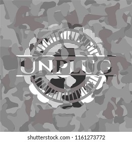 Unplug on grey camo texture