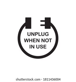 Unplug Sign For Energy Saving