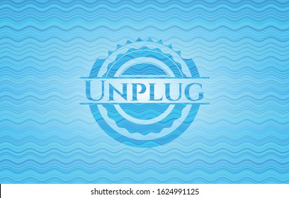Unplug water representation style badge. Vector Illustration. Detailed.