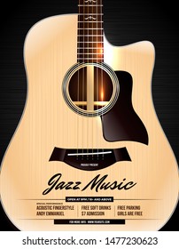 Unpluged Acoustic Guitar Concert Poster