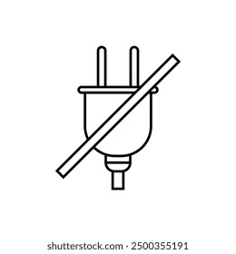 Unplugged Icon.  Revoke, Disconnect Symbol. 