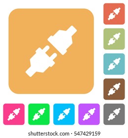 Unplugged icons on rounded square vivid color backgrounds.