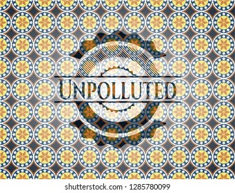 Unpolluted arabesque emblem background. arabic decoration.