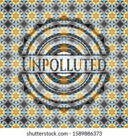 Unpolluted arabic emblem background. Arabesque decoration.