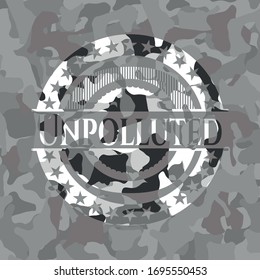 Unpolluted on grey camo texture